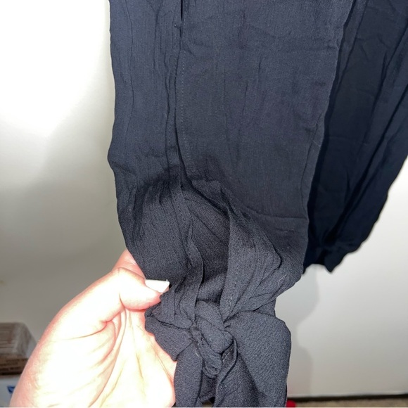 White House Black Market Tie-Front Wrap Beach/Swim Pants Black with Leg Slit Sm - Picture 11 of 15